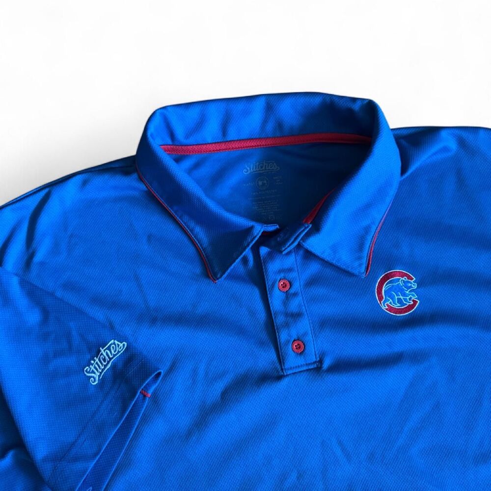 Stitches Chicago Cubs Blue Jersey Style Polo MLB Baseball Men's XL